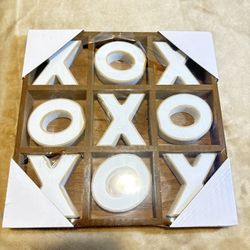 Wood Tic Tac Toe Game Board Tabletop Decor (11.8" x 11.8") - 11.8" x 11.8