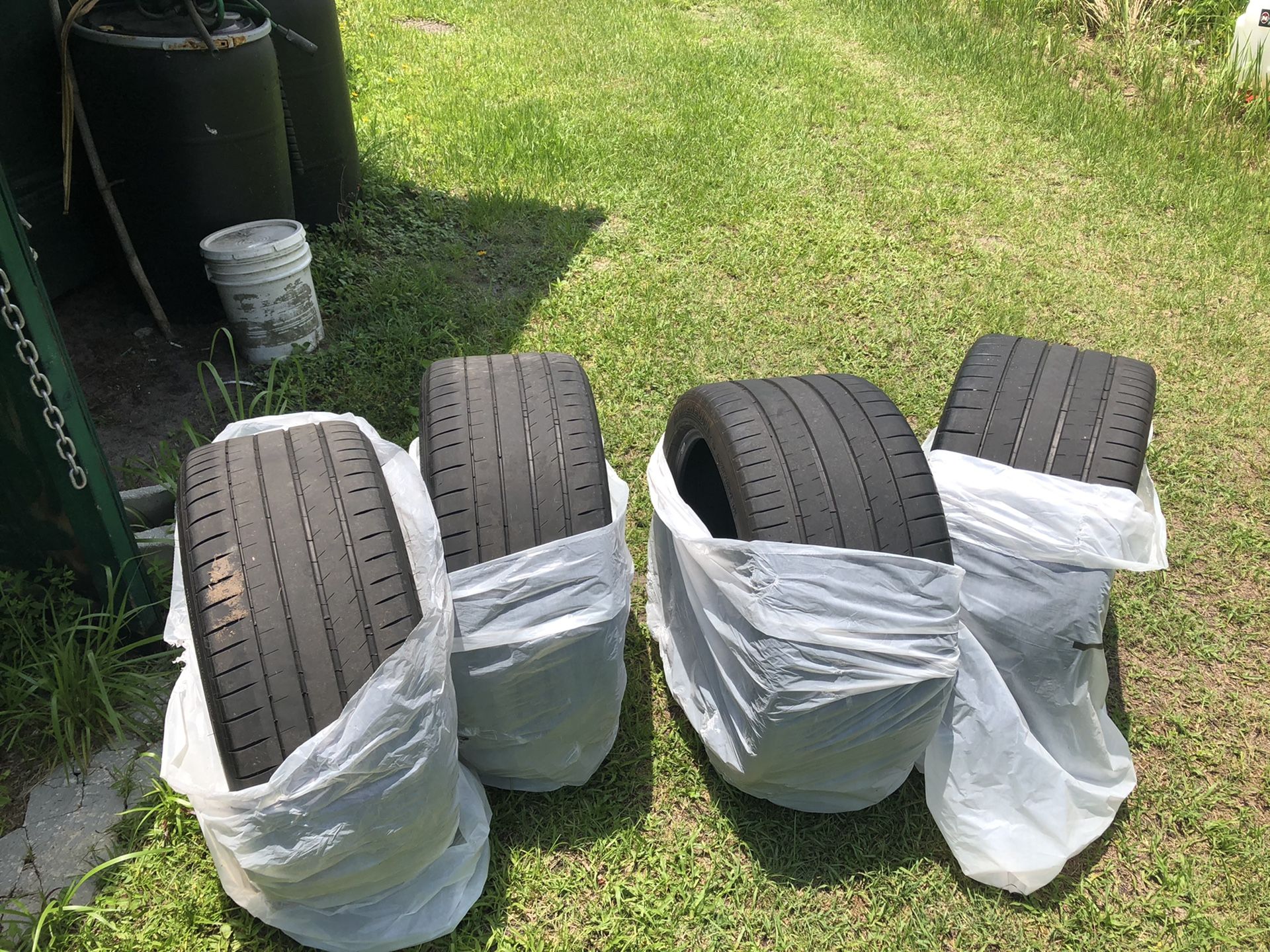 Michelin tires 295 3520 x 2 Also Michelin pilot sport 275 45 20 x 2 Also got a set of rims for a late model Dodge charger or Challenger 245 4520s w