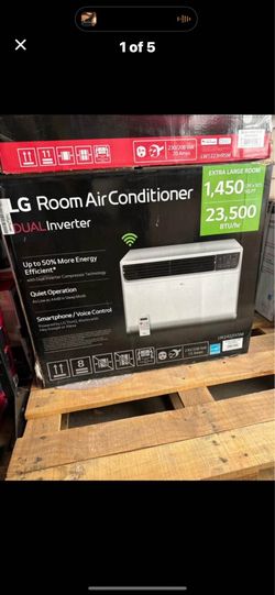 LG 23,500 BTU 230/208-Volt Window Air Conditioner Unit Cools 1450sq. ft. w/ Dual Inverter,Wi-Fi Enabled and Remote in White