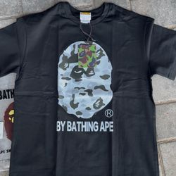 Black white camo bape tee