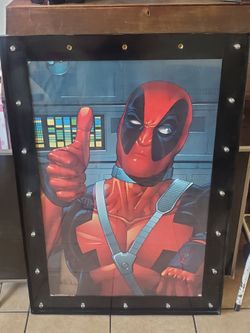 Marvel Comics Deadpool Thumbs Up in Aaron Brothers Lighted Marquee Frame