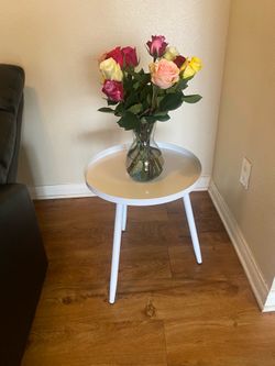 Small white metallic coffee table