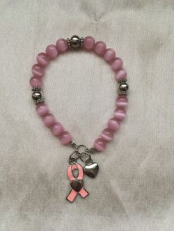 🎗 Rose Quartz Breast Cancer Awareness Stretch Bracelet