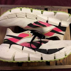 Women's Reebok FloatZig 1 Size 7.5 White Pink Black Neon Green Running Sneakers Shoes