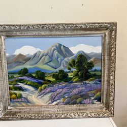 Landscape Oil Painting In Wood Frame
