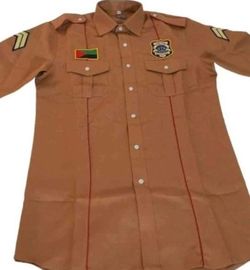 NEW! Adult Costume, Large "Dwarf Police Dept 777" Uniform, Brown shirt with badges