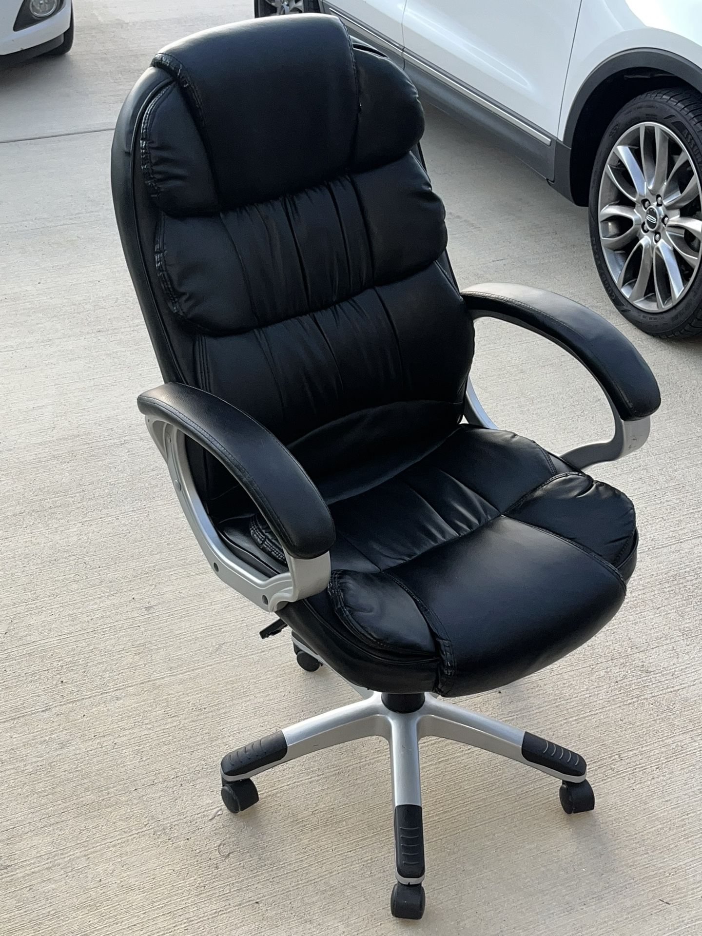 Leather Office Chair, Adjustable 