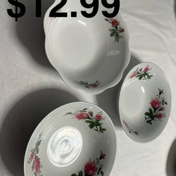 Antique Flower Bowl Set