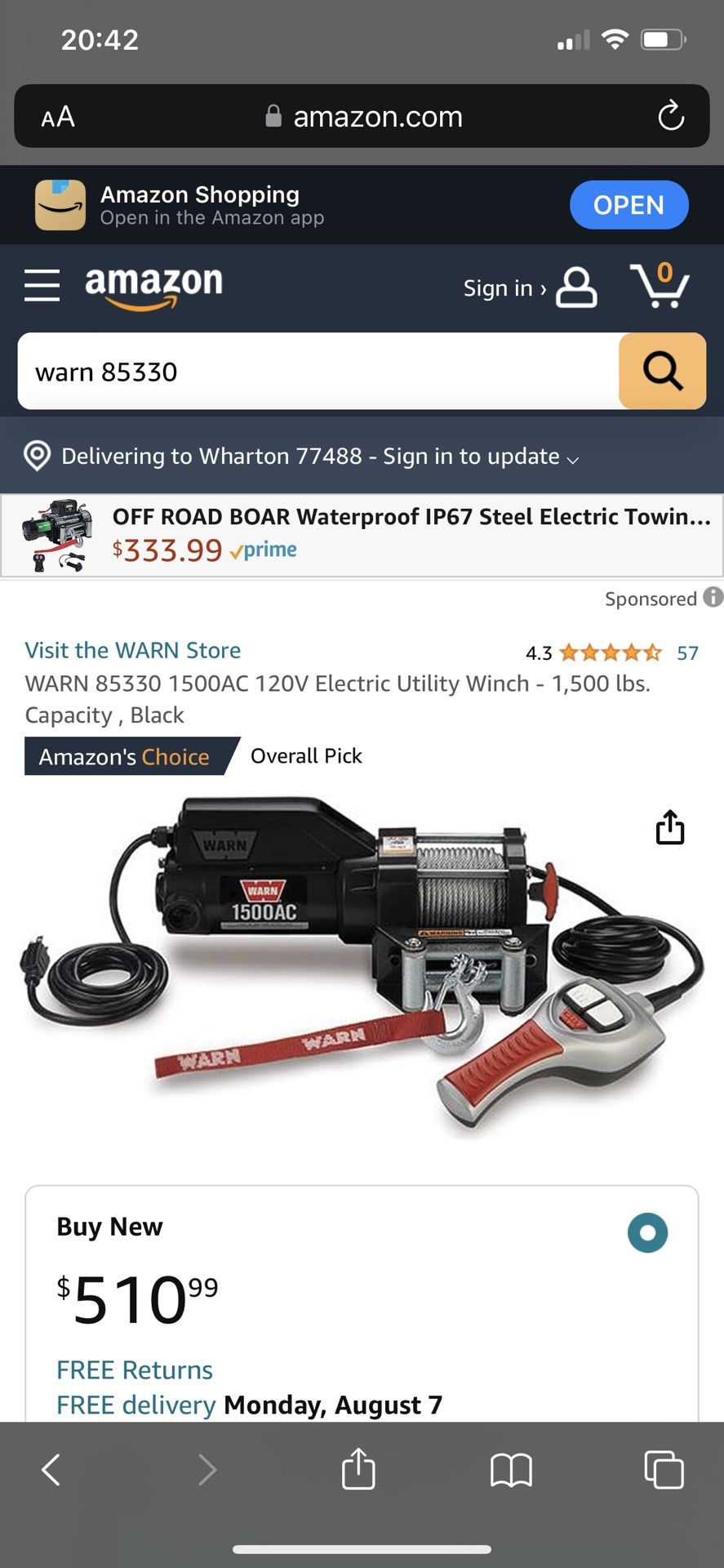 WARN 1500 Lb Winch