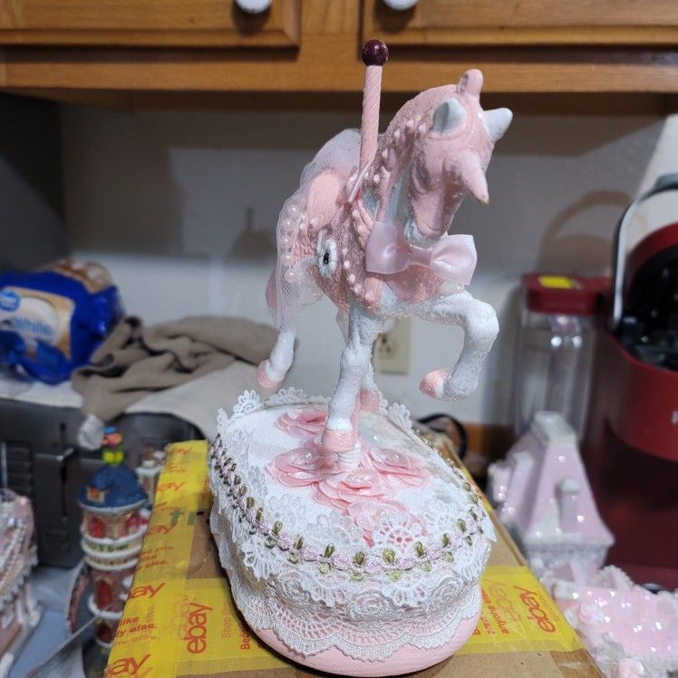 Shabby Chic Unicorn Music Box