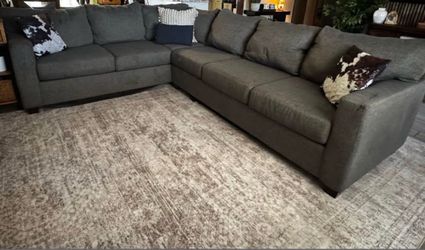 Charcoal Grey L-Shaped Sectional Sofa 🚨🚨CHECK PICTURES🚨🚨‼️3 SMALL RIPS‼️