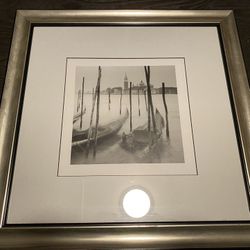 Pair Of Framed Artwork Photos Boats Docks