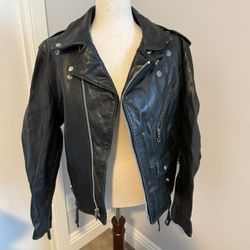 Schott NYC Perfecto Leather Motorcycle Jacket Size 40 Made in USA Black Biker