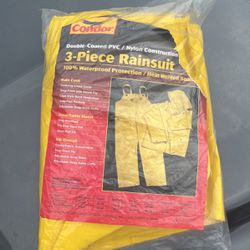 Three piece rain suit