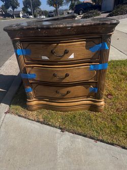 Matching marble top dressers