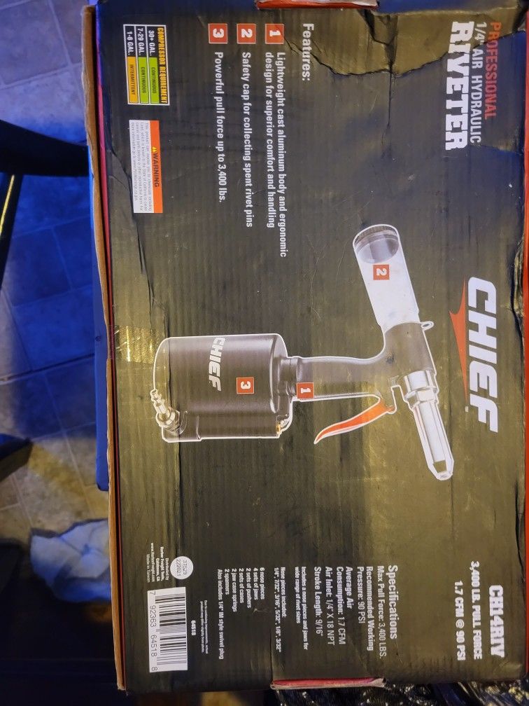 Chief 1/4 in. professional Air Hydraulic Riveter *NEVER OPENED*