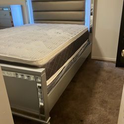 Queen size bed frame with mattress