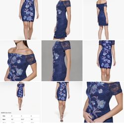 Woman Dress Size 2 GUESS Women's Off The Shoulder Printed Embellished Mesh Mini Dress - NEW with TAGS, No Trying On. 