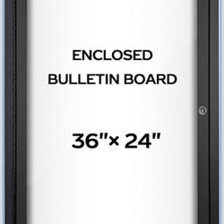 Brand New Enclosed Bulletin Board 36”x24” Lockable Dry Erase