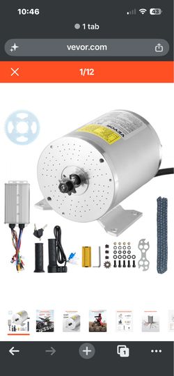 VEVOR 3000W Electric Brushless DC Motor Kit - 72V 4900rpm Motor with Upgraded Speed Controller and Throttle Grip Kit for Go Karts E-Bike Motorcycle Sc