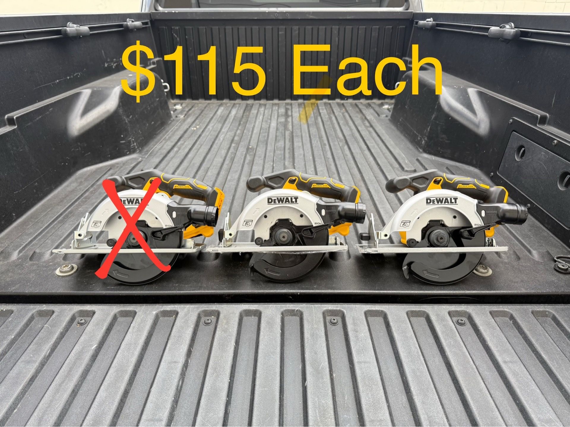 NEW DEWALT 20V MAX Cordless Brushless 6-1/2 in. Sidewinder Style Circular Saw (Tool Only) **2 Available, $115 Each**