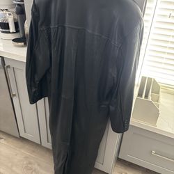 Men’s full length leather coat