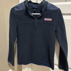 Boys Vineyard Vines Fleece Quarter Zip Top-Size Medium