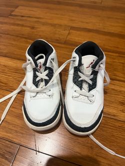 Size US 9C, Air Jordan 3 Toddler Sneakers White Black