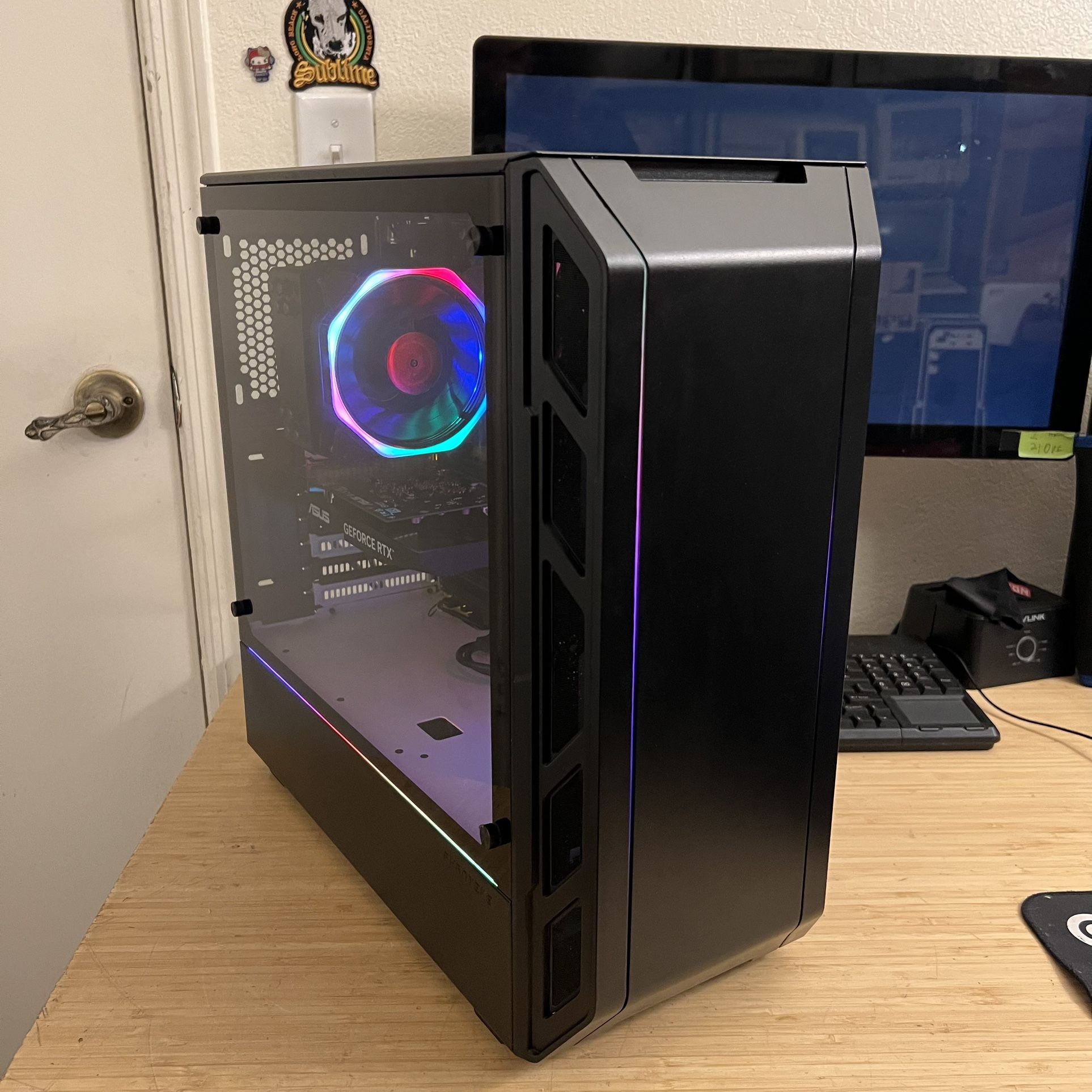 FAST Custom Built Gaming PC / Intel Core i7 6700K CPU / 16GB RAM / GeForce RTX 3050 GPU / 512GB NVMe SSD + 2TB HDD / RGB / Windows 11, Office, Adobe