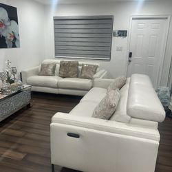 White Leather Couches