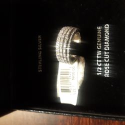 Sterling Silver Diamond ring Size 7