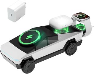 CyberDock 3-in-1 Wireless Charging Station for iPhone iWatch AirPods，