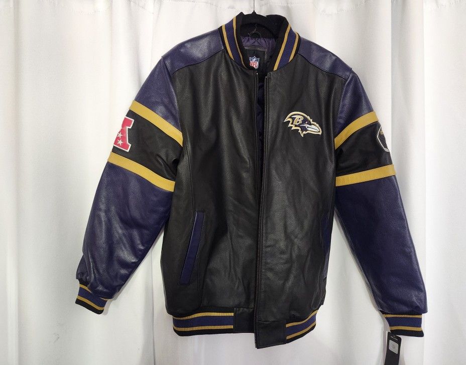 OFFICIALLY LICENSED RAVENS GENUINE LEATHER HEAVY WEIGHT JACKET (BRAND NEW)