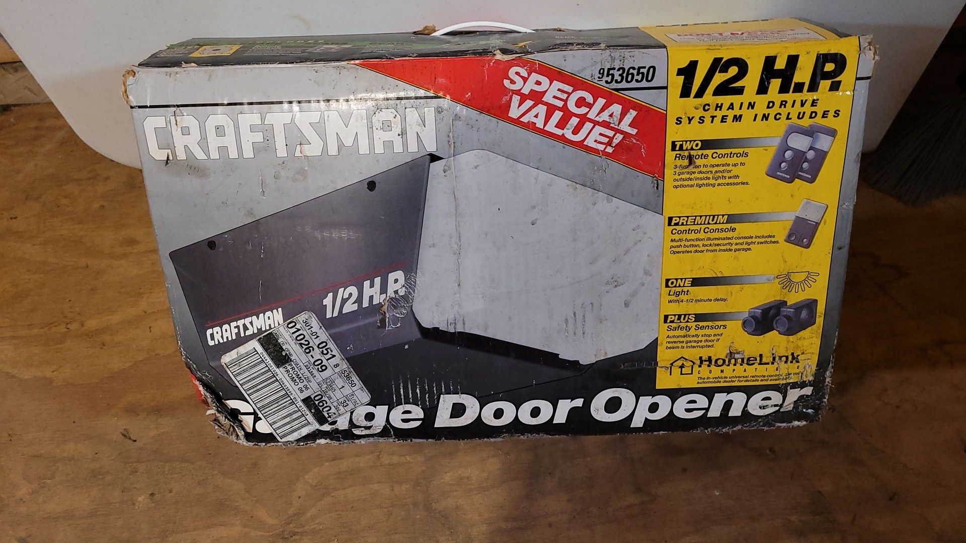 Craftsman 1/2 horsepower garage door opener