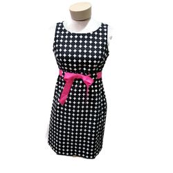 Jessica Howard Polka Dot Dress With Pink Ribbon 4P
