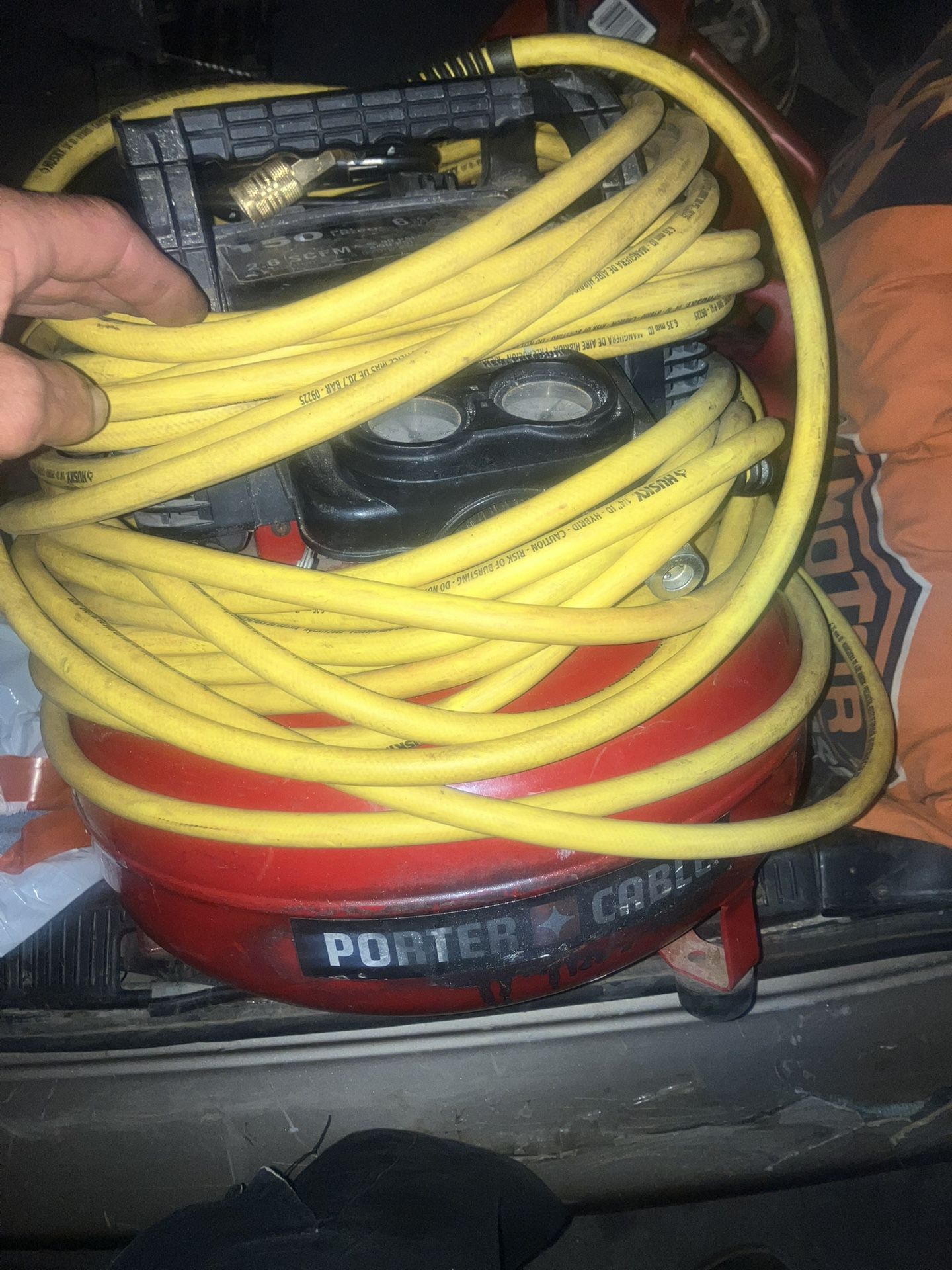 Porter Cable Compressor Hose And 2 Inch Nail Gun