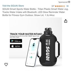 SGUAI Smart Sports Water Bottle Titan Plastic Smart Water Jug -Tracks Water Intake With Bluetooth 