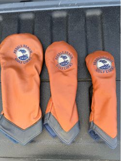 Pebble beach links kings leather headcover set