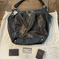 Leather Prada Hobo Bag