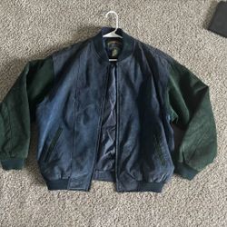 Vintage Cambridge Classics Suede Bomber Jacket - Blue/Green - Size M -90s Retro 