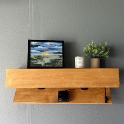 Hidden Concealment RFID Lock Floating Shelf