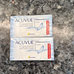 Acuvue Oasys with Hydra clear Plus 2 packs of six lenses