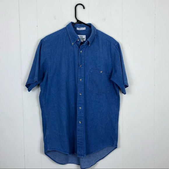 Van-Heusen Short Sleeved Denim Button Down Sz M