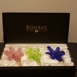 Bombay Flowered Glass Bottle Stoppers