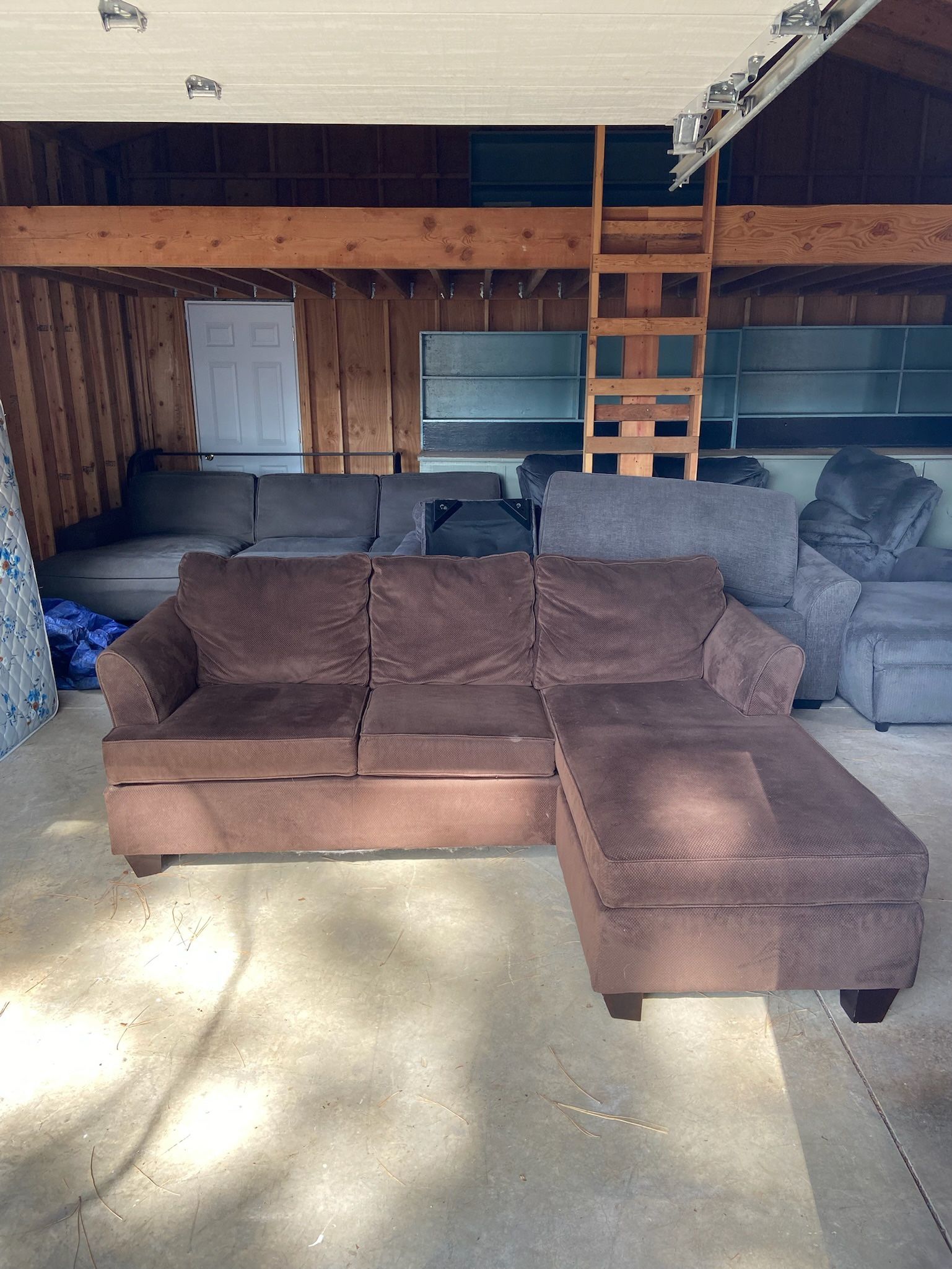 Brown L Shaped Sectional Couch “WE DELIVER”