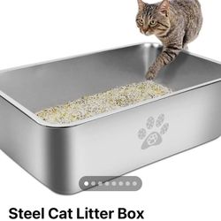 Steel Cat Litter Box 17.7"x13.8"x5.9"