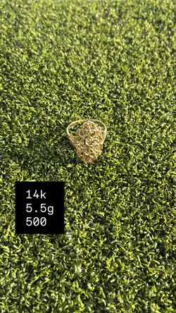 14K Gold Filigree Flower Ring 5.5g