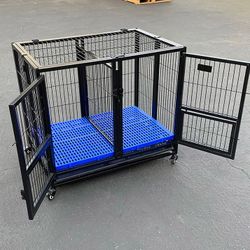 (New) $160 Stackable Folding Dog Cage Crate Kennel Heavy-Duty 37x25x33 inches