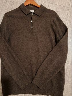 J Crew Men’s Heather Brown Sweater Polo Small
