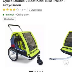 Cyclic Double 2 Seat Kids' Bike Trailer $165